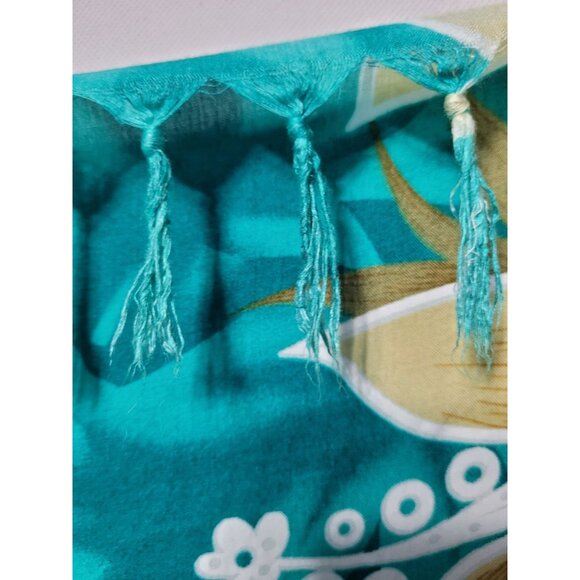 Unity Trading Hawaii Sarong Wrap Turquoise Floral Print 100% Rayon One Size Fits - Picture 3 of 7